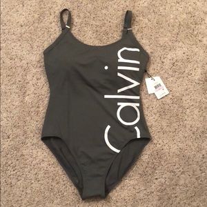 COPY - Calvin Klein Grey Swimsuit. SIZE 6